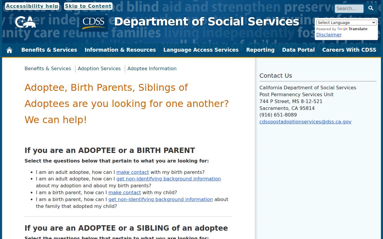 Lomita previous residents California adoptee information route