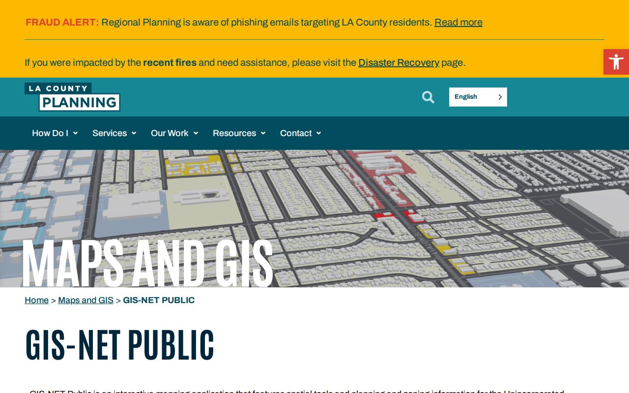 Lomita street directory map view in Los Angeles County GIS-NET